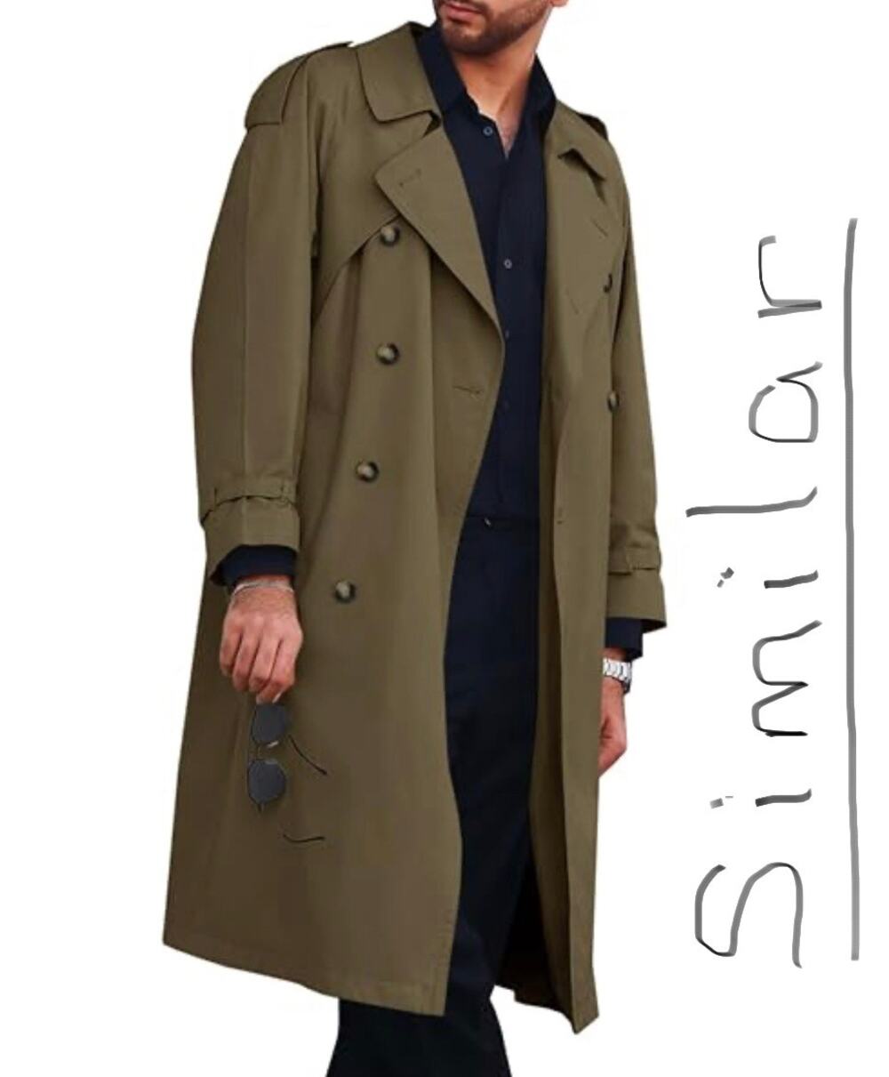 London Fog Mens Trench Coat 44 Reg Olive Green Lined Double Breasted Old Money